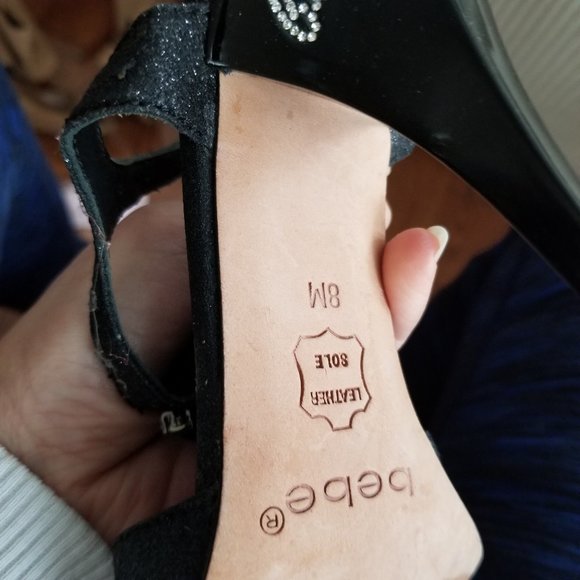 bebe Black high heels women size 8 - Picture 3 of 7